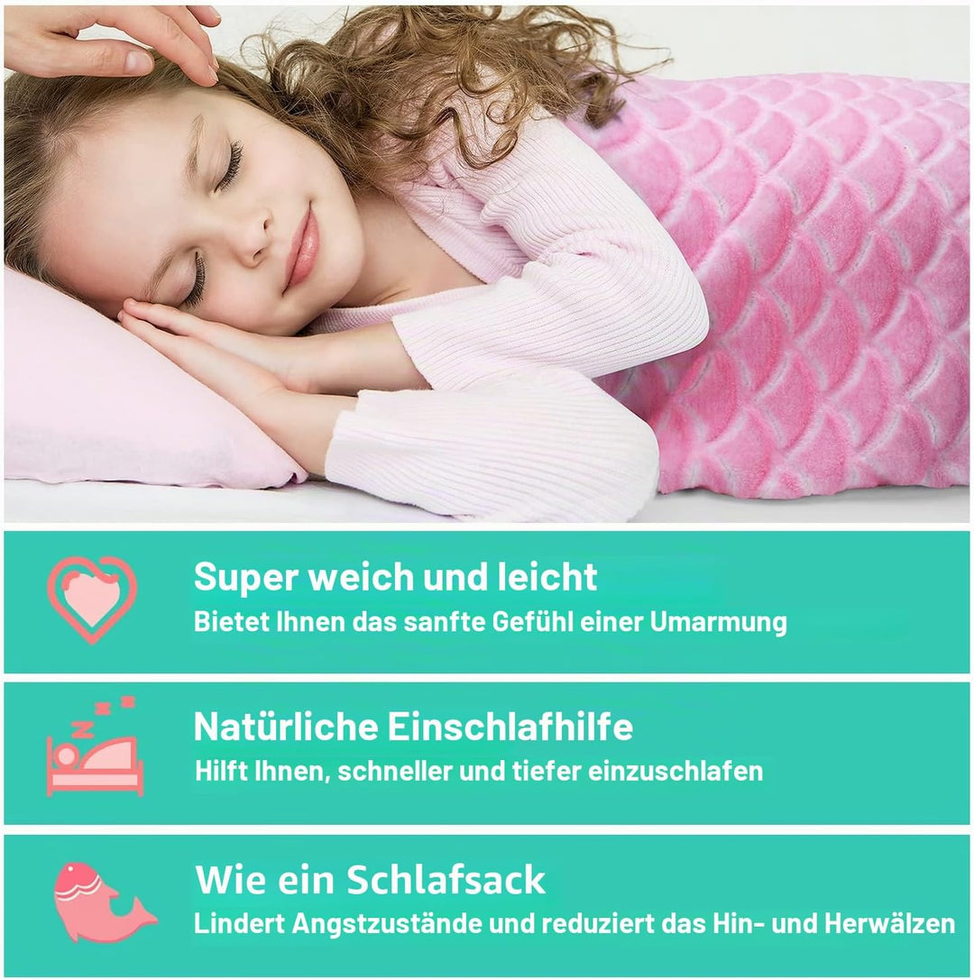 Catalonia Classy Meerjungfrauen Decke Mädchen Kinder 155x50CM, Meerjungfrauenflosse Kinder Mädchen M