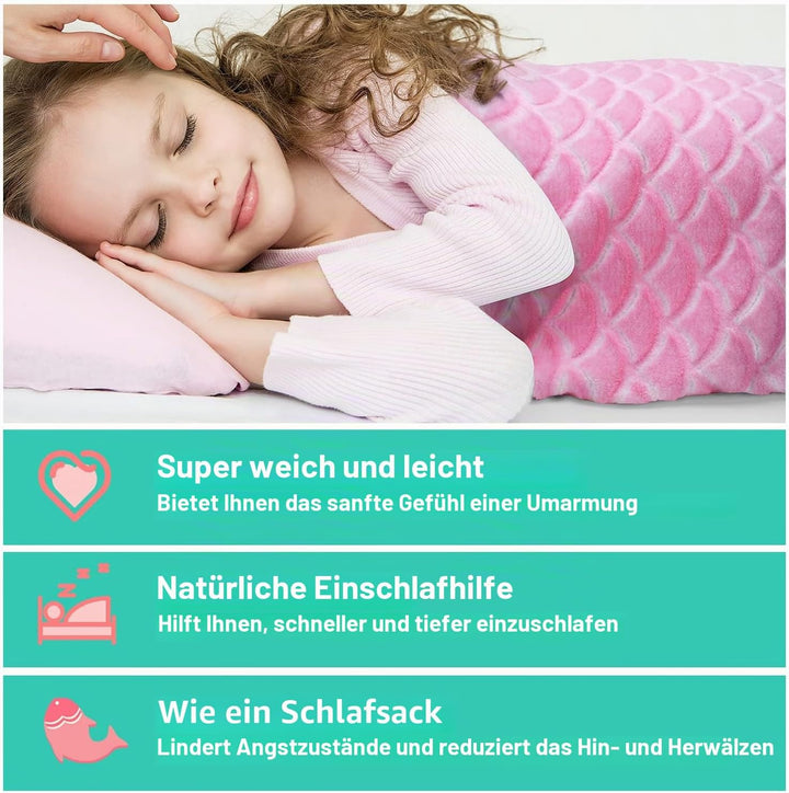 Catalonia Classy Meerjungfrauen Decke Mädchen Kinder 155x50CM, Meerjungfrauenflosse Kinder Mädchen M
