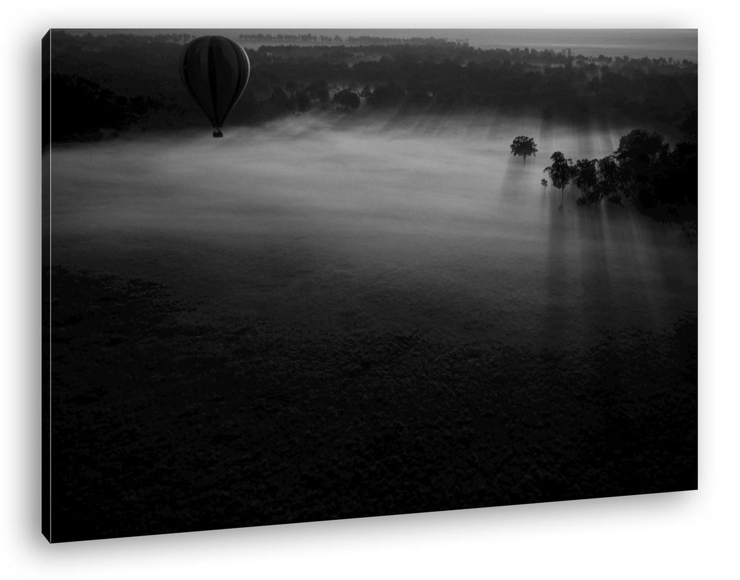 deyoli friedliche Landschaft in Afrika Effekt: Schwarz/Weiss im Format: 60x40 als Leinwandbild, Moti