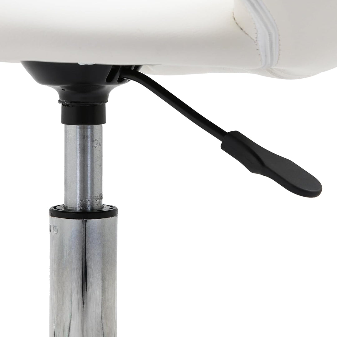 Duhome Drehstuhl mit Rollen, Rollhocker Kunstleder Drehhocker Schminktisch Hocker mit Lehne Arbeitsh