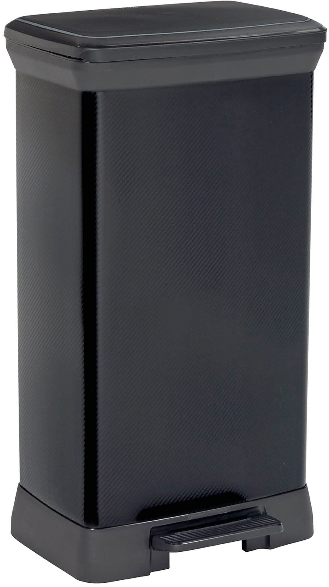 CURVER Deco Bin METALLIC'S 50 L, schwarz/schwarz metallic, 39 x 29 x 72, Modern