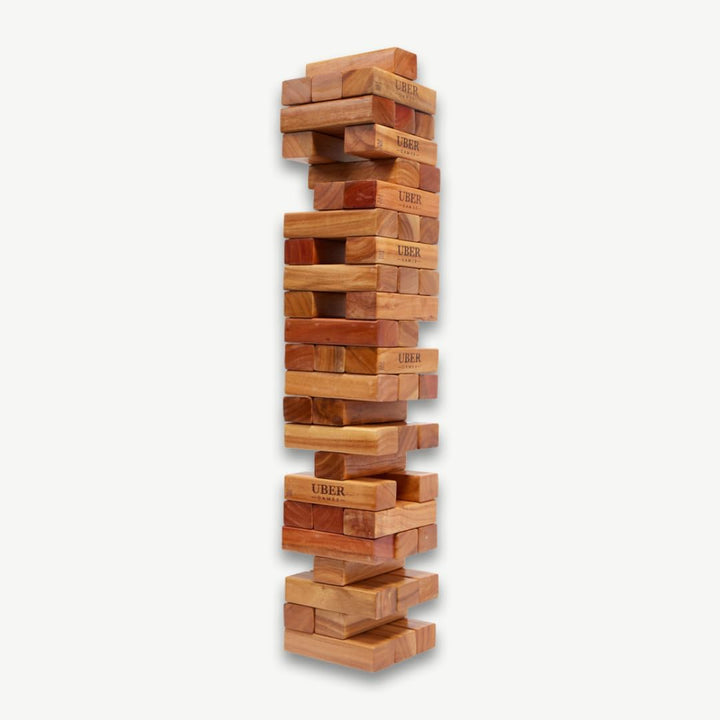 Hartholz Wackelturm XXL bis 250cm - Stapelturmspiel : das härteste Holz auf dem Markt - 100% Indien
