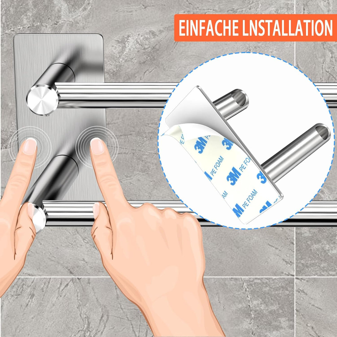 Raoot Handtuchhalter ohne Bohren erforderlich Badezimmer-Handtuchstange 40-74 cm einziehbare Selbstk