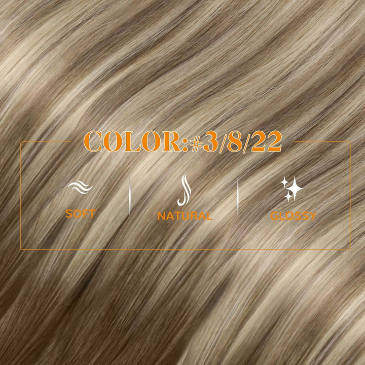 Easyouth Extensions mit Nanoring Echthaar 14 Zoll 50 Stück 50g Farbe Dunkelbraun tu Aschbraun Mix Mi