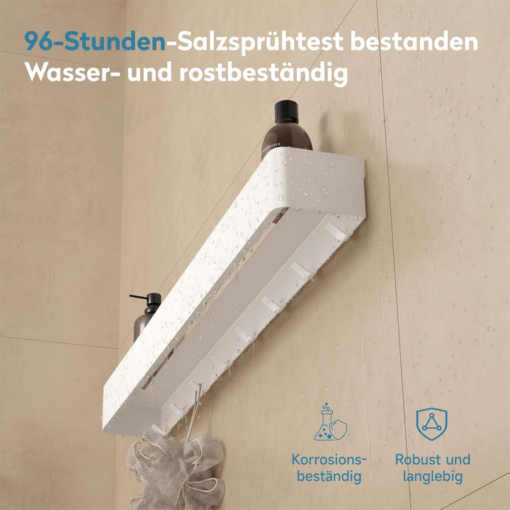 doporro Wandgarderobe mit Ablage, Garderobenleiste 60 cm mit 6 Garderobenhaken, Kleiderhaken Wand oh