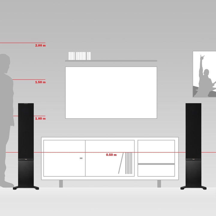Teufel Stereo L 2 - Aktive Standlautsprecher Paar Kabellos Bluetooth WLAN Multiroom Kabellos Streami