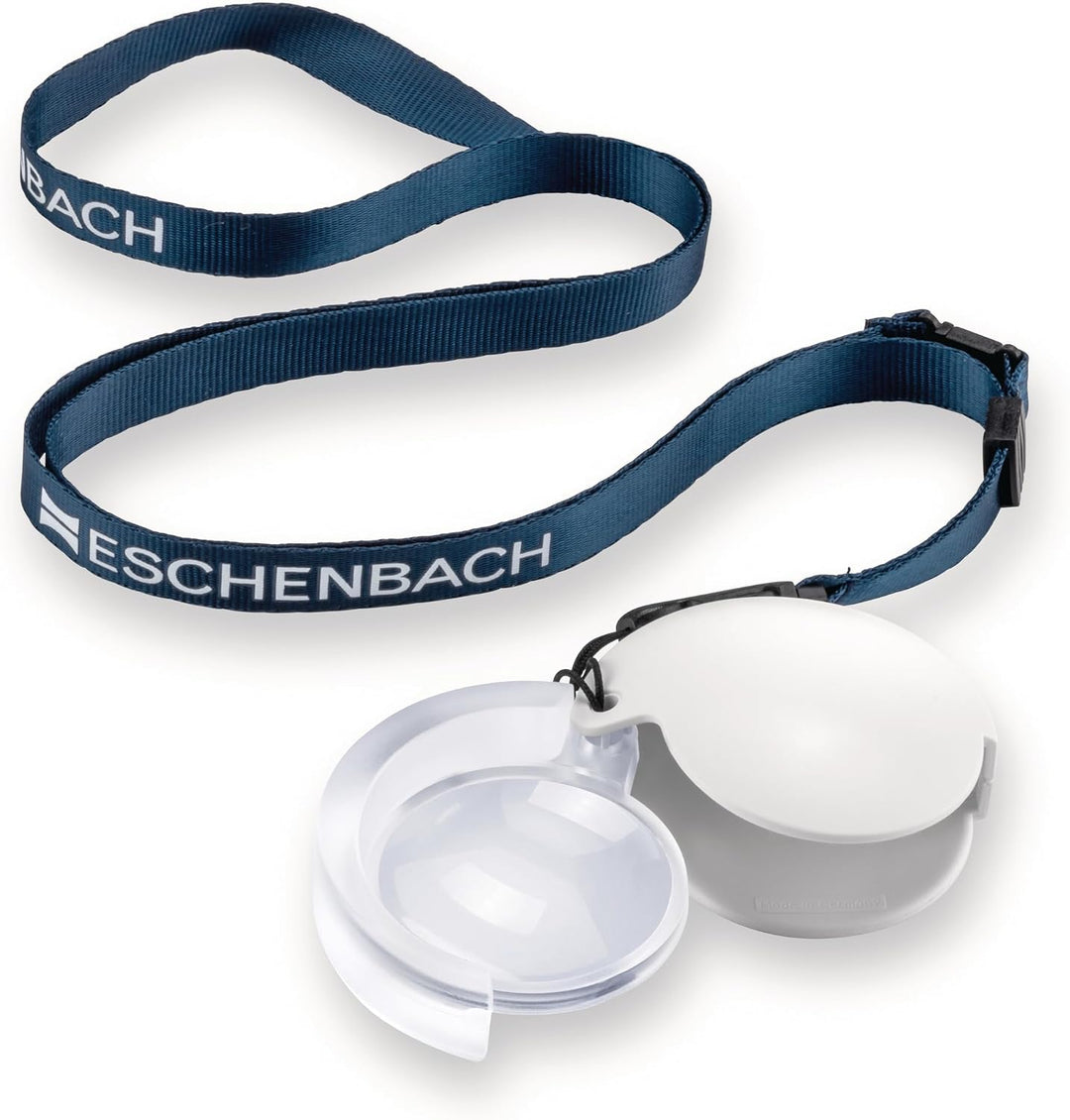 Eschenbach Optik Lupe Einschlaglupe mobilent, 7,0 x, weiss, mit Umhängekordel, 7,0 x