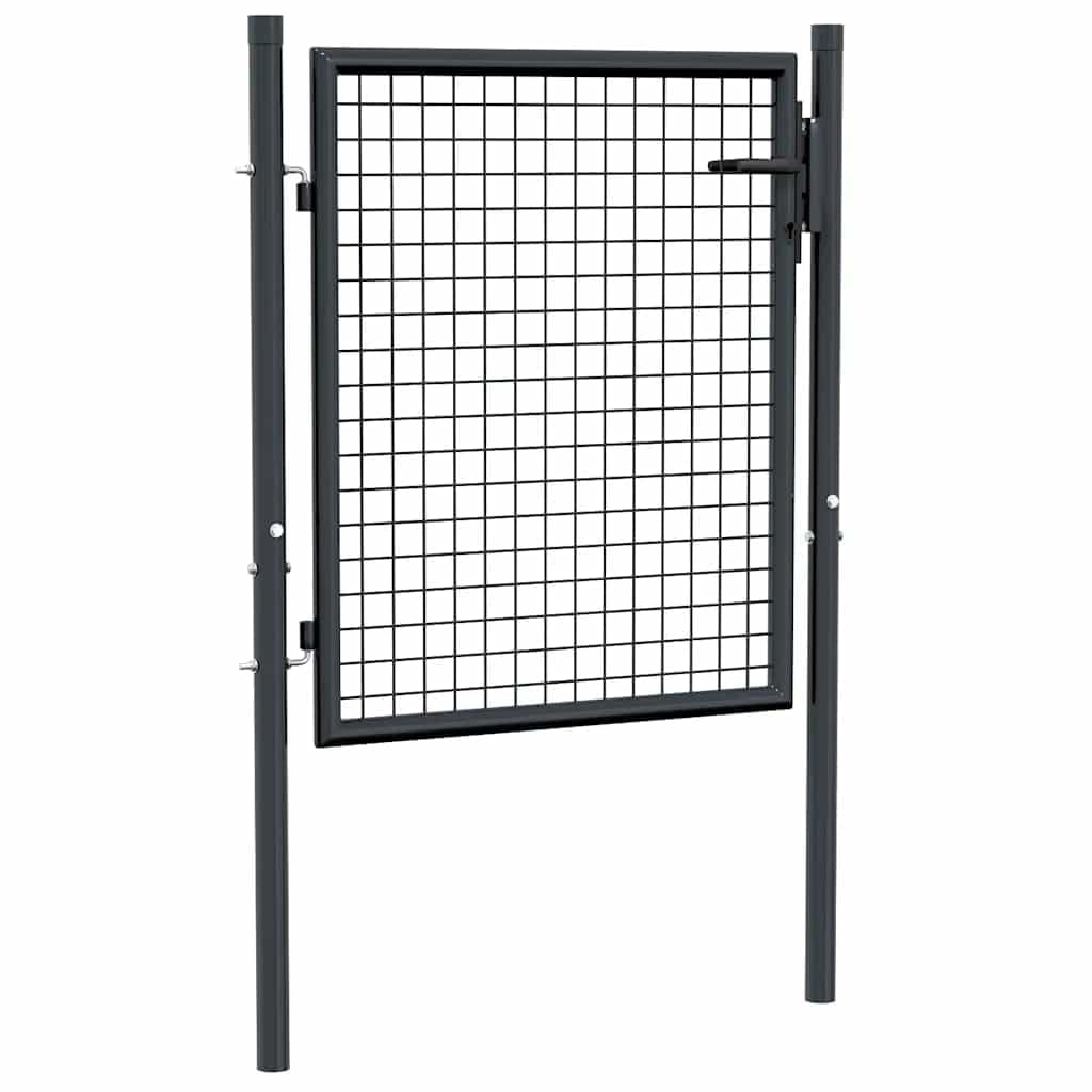 vidaXL Mesh Gartentor Verzinkter Stahl Hoftor Gartentür Zauntor Zauntür Hoftür Gartenpforte Einzelto