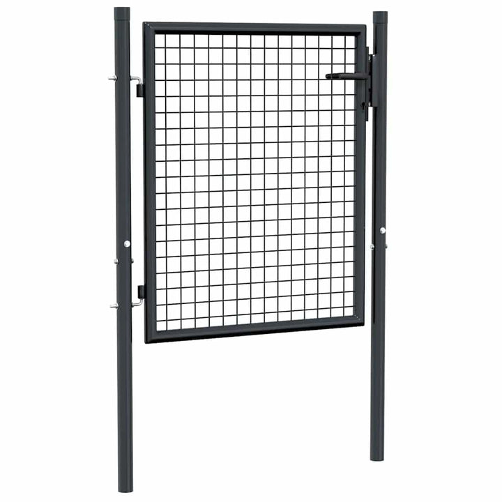 vidaXL Mesh Gartentor Verzinkter Stahl Hoftor Gartentür Zauntor Zauntür Hoftür Gartenpforte Einzelto