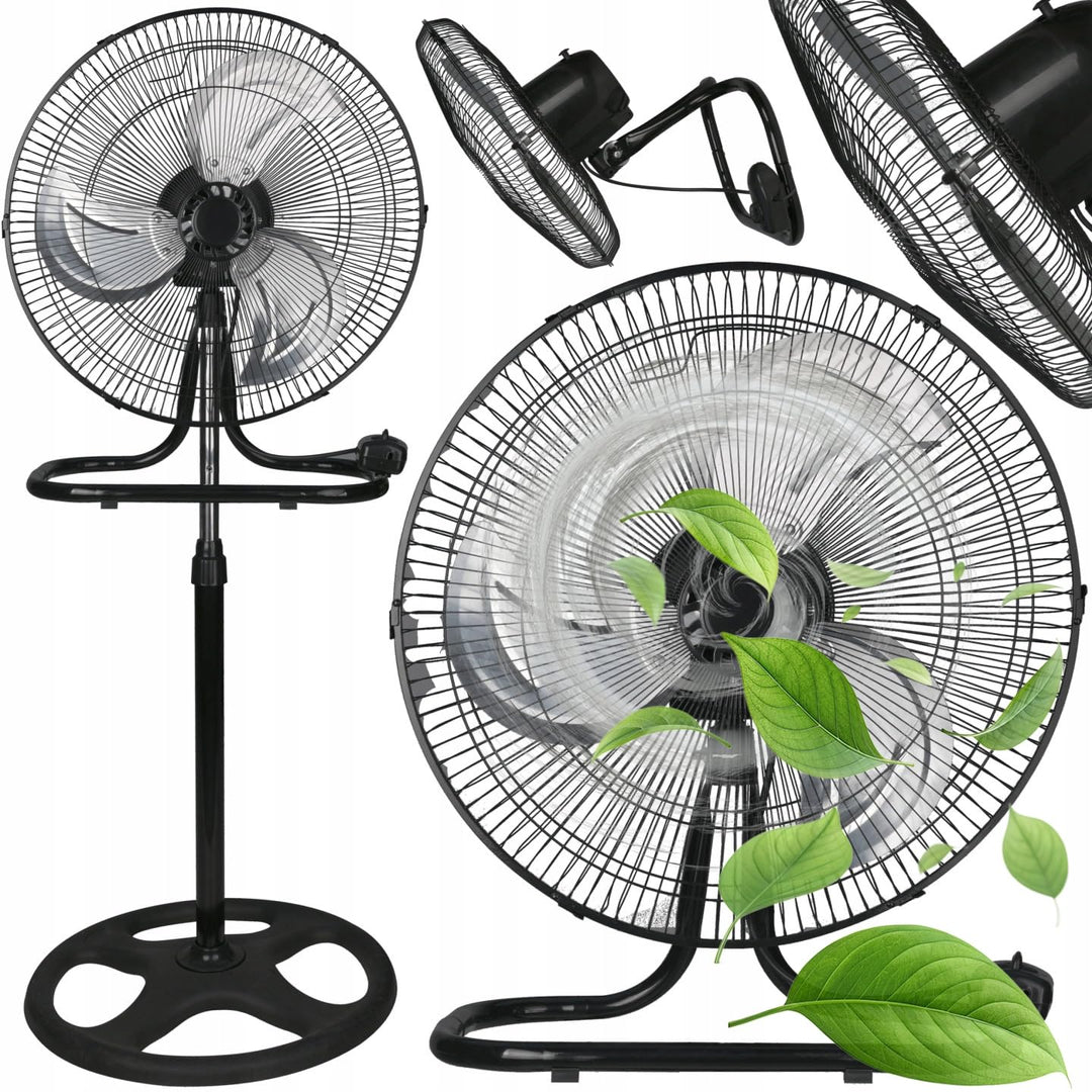 LTC 3-in-1 Ventilator Set mit Metallflügeln: Stand-, Boden- & Wandventilator, 3 Stufen, Oszillierend