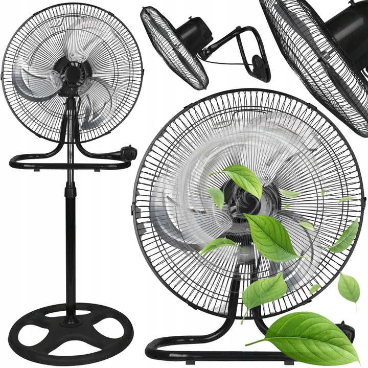LTC 3-in-1 Ventilator Set mit Metallflügeln: Stand-, Boden- & Wandventilator, 3 Stufen, Oszillierend