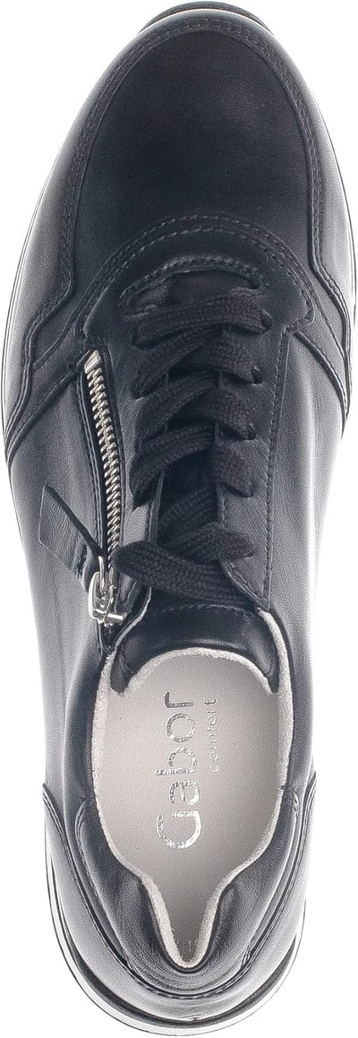 Gabor Damen Low-Top Sneaker, Frauen Halbschuhe,WechselfussbettKomfortweite (H) 36 EU Weit Schwarz, 3