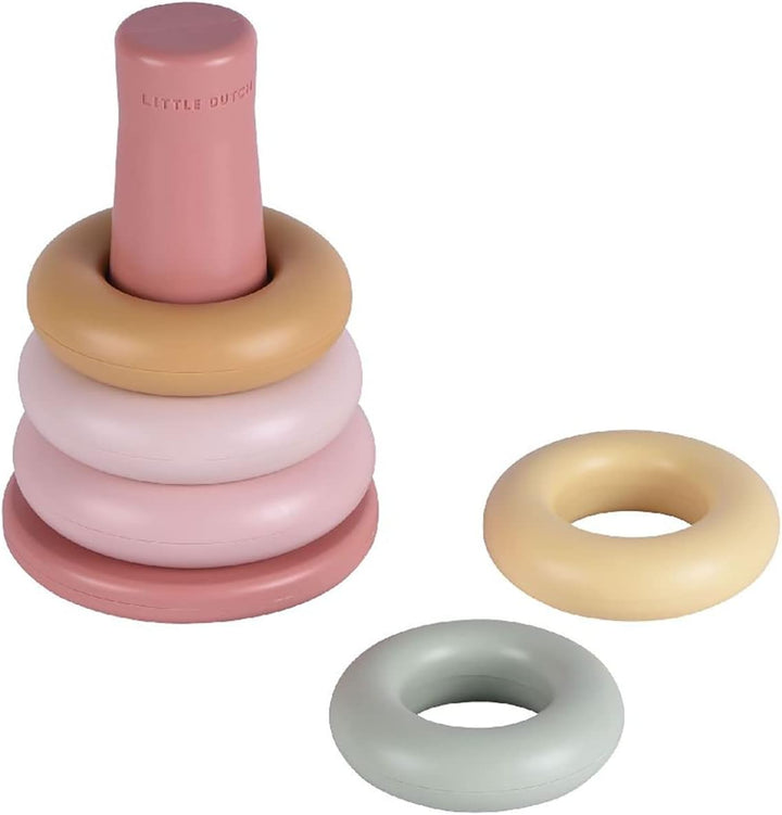 Little Dutch Stapelturm Stapelringe Steckspiel Kunststoff Baby Kleinkind 6-teilig - rosa