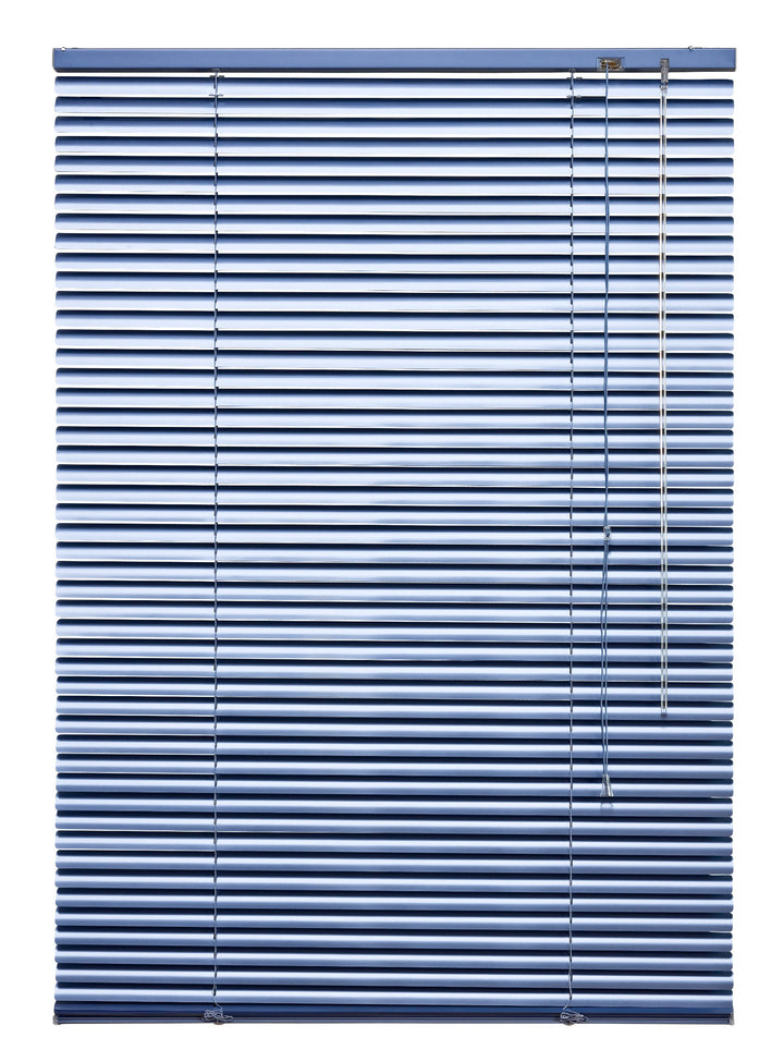 WR-Design Alu Jalousie hellblau metallic Sky - Breite 50 bis 240 cm - Höhe 130/160 / 220 cm - Tür Fe