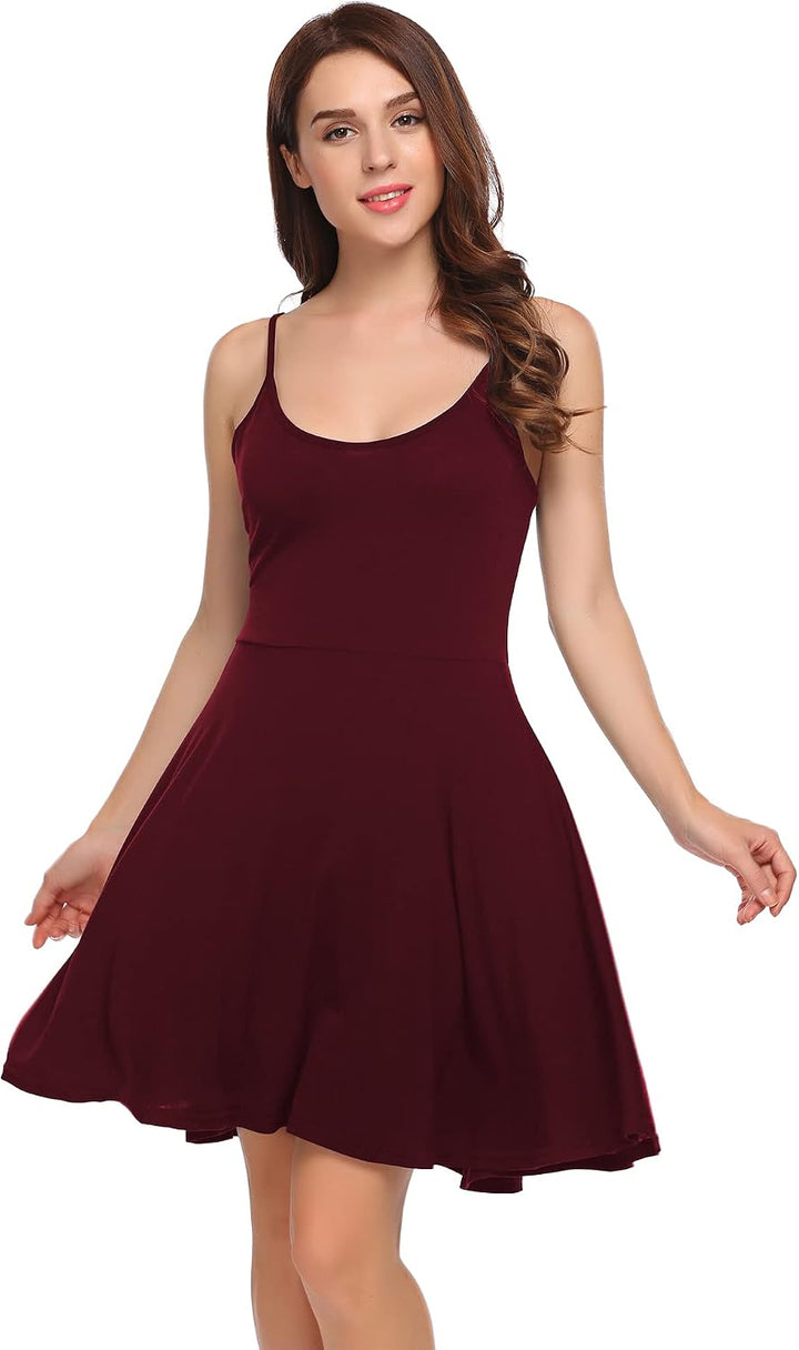 UNibelle Damen Sommerkleid Blumenmuster Kleid V-Ausschnitt Strandkleid Verstellbaren Spaghettiträger