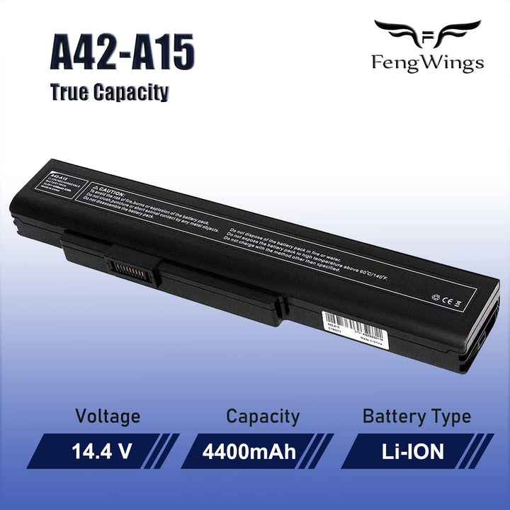 FengWings® Akku A42-A15, 14.4V 4400mAh Akku Ersetzen für Medion akoya P7818 E7220 E7222 E6222 E7219