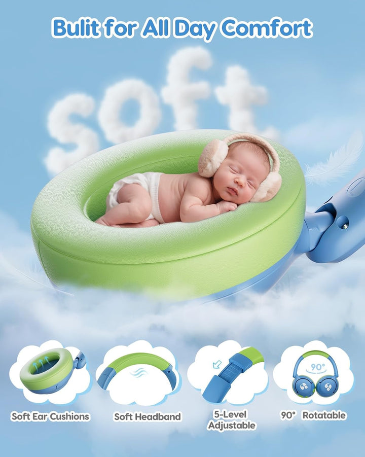 awatrue Bluetooth Kopfhörer Kinder, 85dBA Sicheres Volumen, Bluetooth 5.4, BPA Frei/CPC Zertifiziert