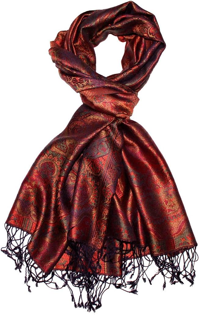 Lorenzo Cana Pashmina Schal Schaltuch jacquard gewebt aus 100% Seide, 70 cm x 190 cm Paisley Muster