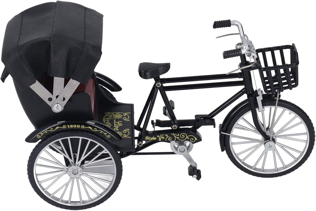 3-Rad-Rikscha-Modell Klein Kompakt Dekorativ Interessantes Rikscha-Modell Legierung Glänzendes Ausse