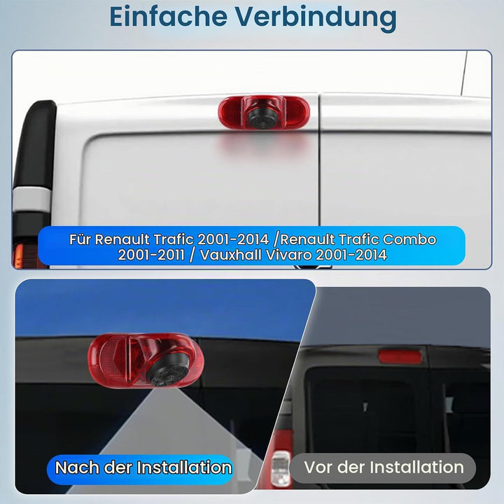 Hodozzy Hochmontierte Bremslicht Rückfahrkamera für Renault Trafic/Opel Combo/Opel Vivaro 2001-2014