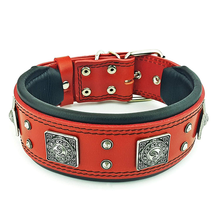 Bestia™ "EROS Hundehalsband für grosse Hunde. 100% Leder. Weich gepolstert. 6,3 cm breit. TOP Qualit
