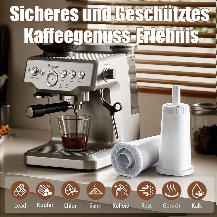 6 Stück Wasserfilter Kompatibel mit Sage, Für Barista Express/Pro/Touch/Impress/Oracle SES876/SES878
