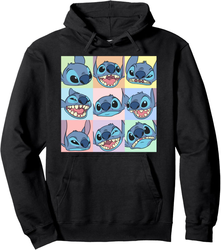 Disney Lilo & Stitch Faces Of Stitch Box Up Pullover Hoodie