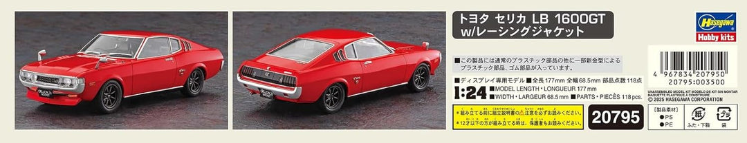 Hasegawa 620795-1/24 Toyota Celica Lb 1600Gt W/Racing Jacket - Massstab 1:24