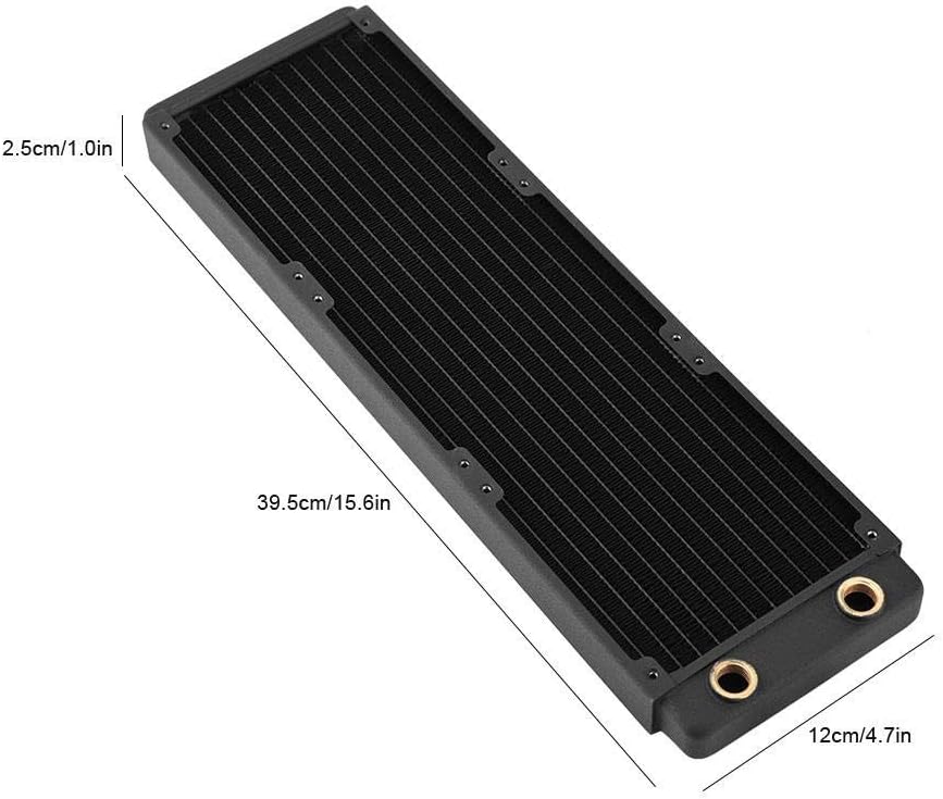 360mm Kupfer Radiator, G1/4 Gewinde Kupfer Heizkörper PC Wasserkühlung Flüssigkeit Wasserkühler Wärm