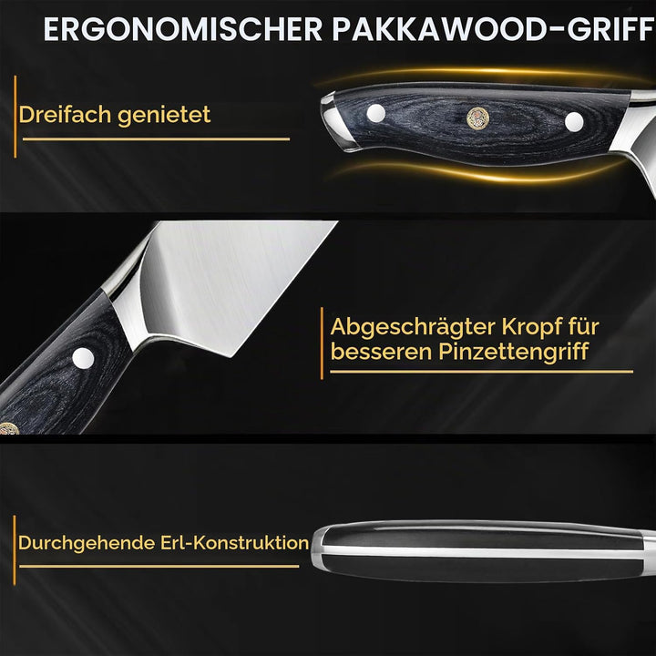 Kochmesser, 20 cm Klingenlänge Küchenmesser, Profi Fleischmesser aus Rostfreiem Edelstahl 5Cr15MoV,