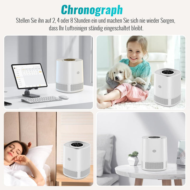 Luftreiniger mit H13 HEPA Filter, Filtert 99,97% des Staubs und Partikel bis zu Einer Grösse von 0,3