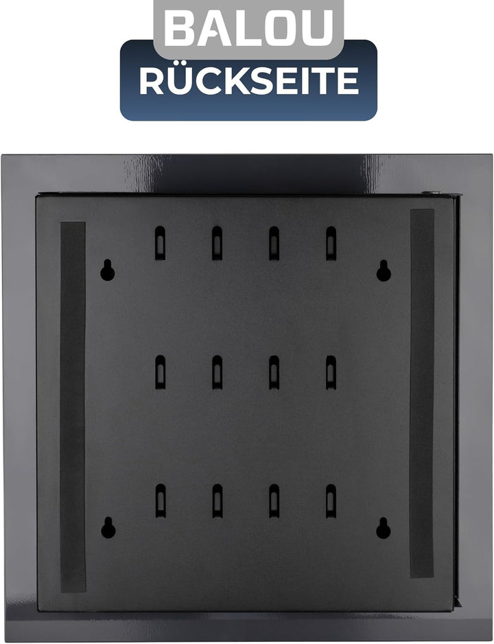 BALOU Schlüsselkasten modern mit Glas Magnettafel - Memoboard magnetisch mit 6 Magneten und Stift -