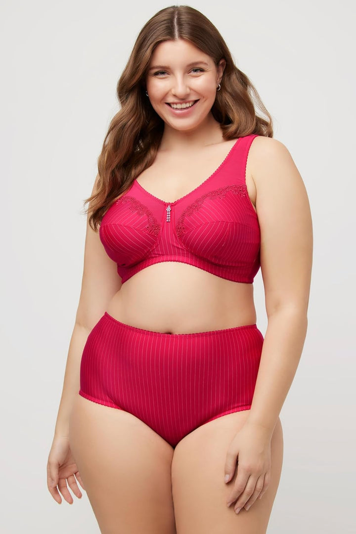 Ulla Popken Damen Entlastungs-BH, Ohne Bügel, Strassanhänger, Cup C - G Bra (1er Pack) 100C Sorbet P