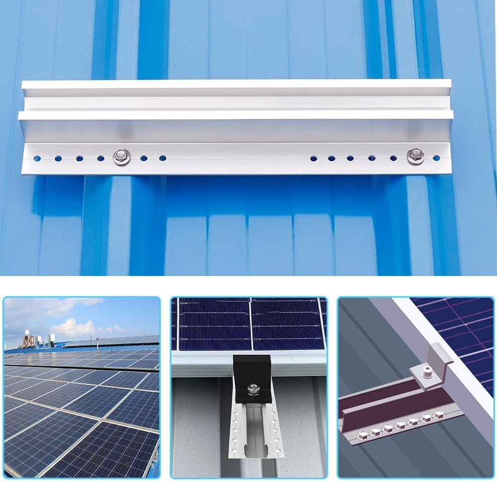 Solarmodul Halterung Kit,Flachdach PV Halterungen Kit, Alu Photovoltaik Montageschiene 300MM, für 35