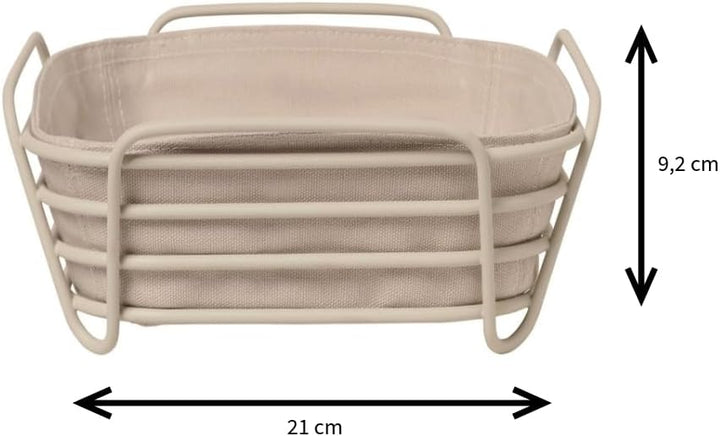 blomus Brotkorb - DELARA - klein | Farbe Nomad | Moderner Brotkorb mit Baumwolleinsatz | Ideal für B
