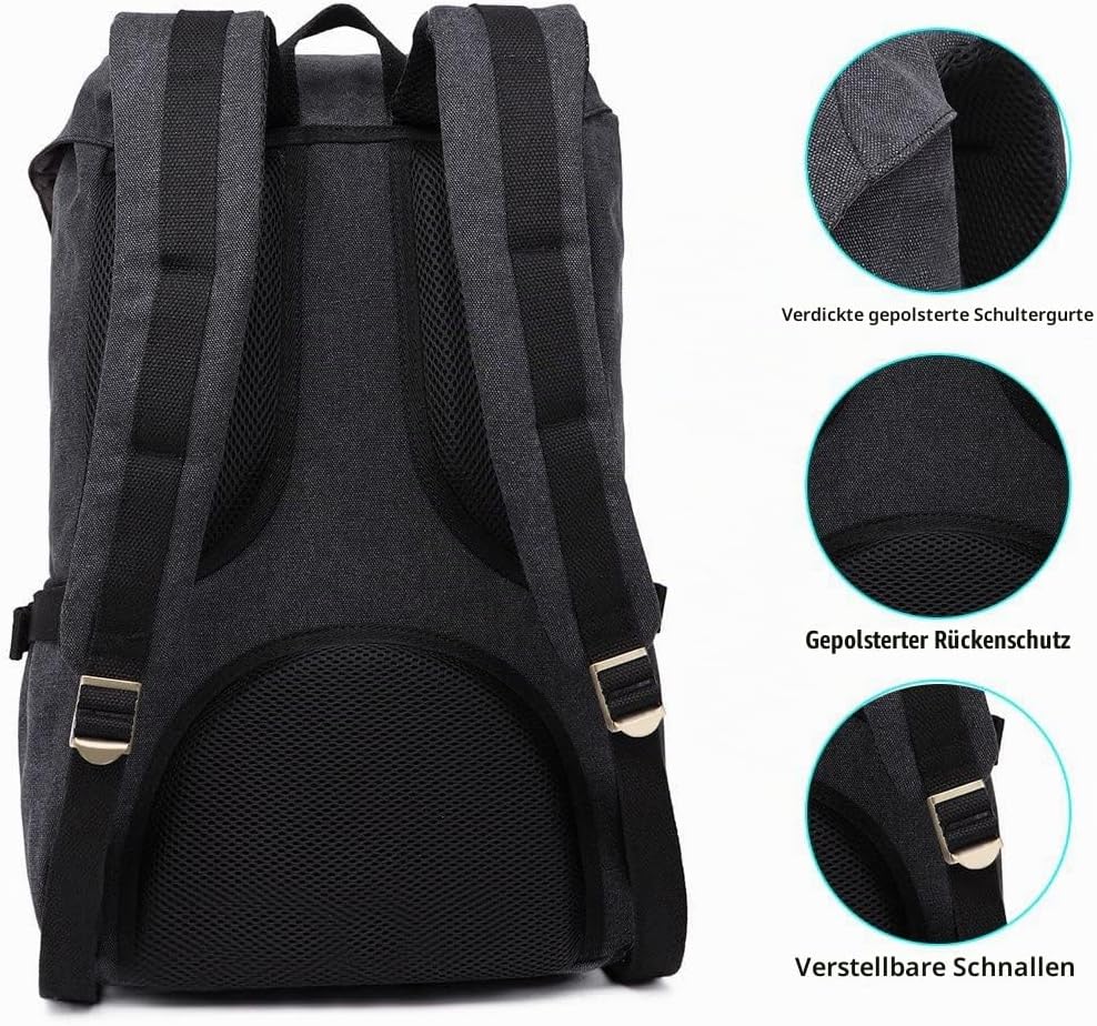 KAUKKO Unisex Ep5 Rucksack 45 x 27 x 17cm (HxBxT) (Cschwarz), 45 x 27 x 17cm (HxBxT) (Cschwarz)