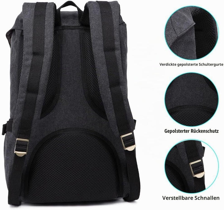 KAUKKO Unisex Ep5 Rucksack 45 x 27 x 17cm (HxBxT) (Cschwarz), 45 x 27 x 17cm (HxBxT) (Cschwarz)
