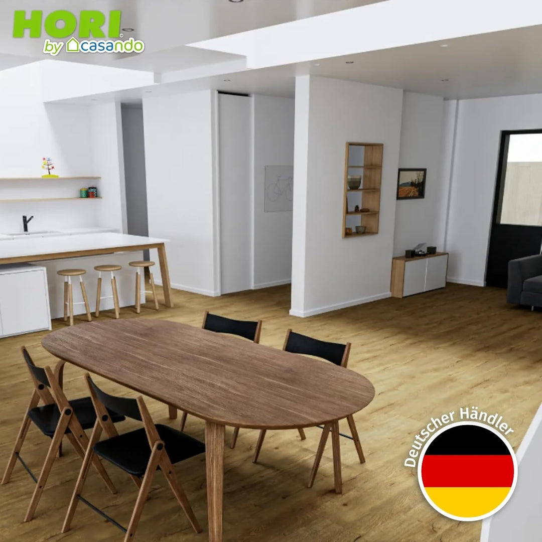 HORI Klick Hartvinylboden Rigid SPC Landhausdiele XL Holzoptik - Klick-Vinyl mit Trittschalldämmung
