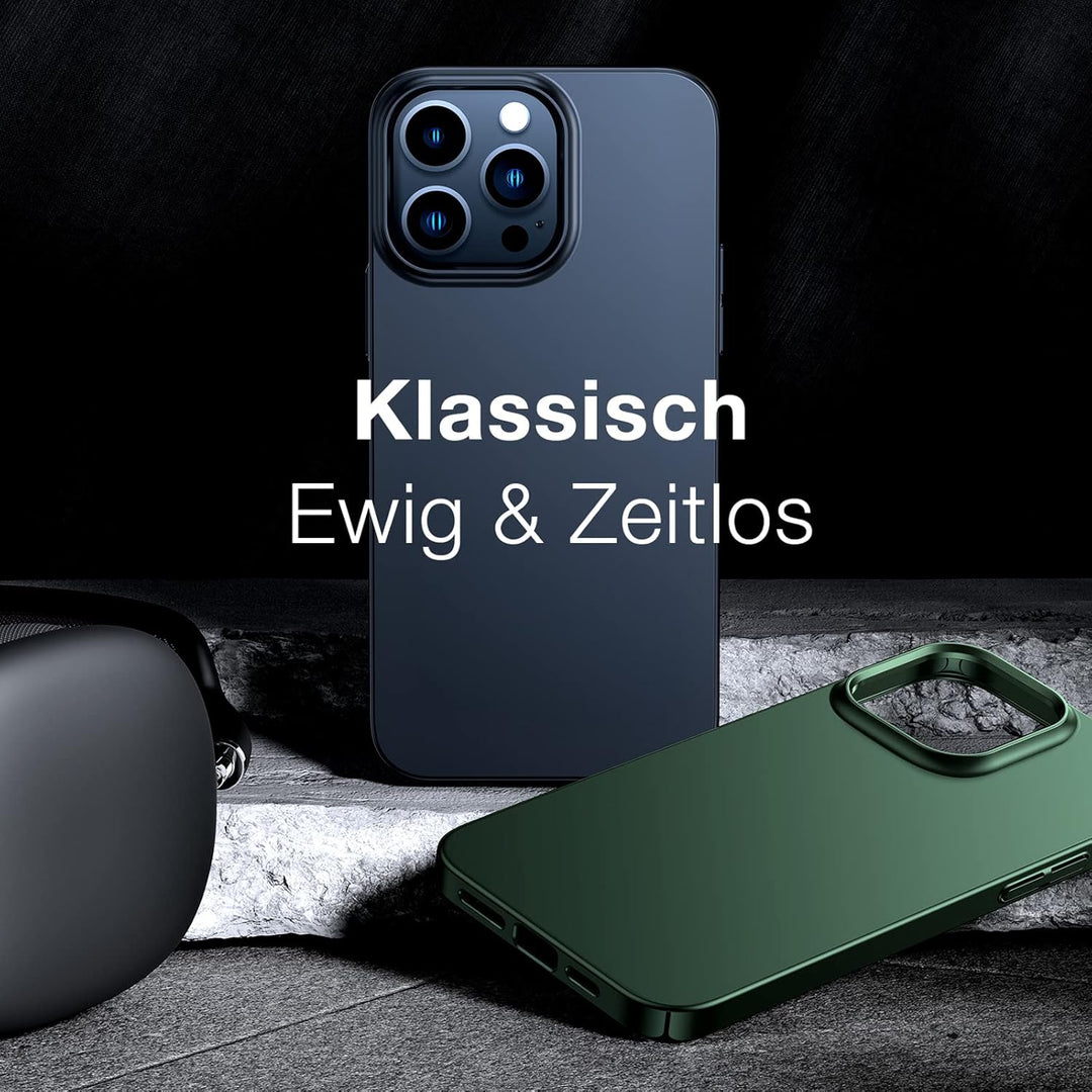 TORRAS Ultra Dünn für iPhone 14 Pro Hülle (mit 2 * 9H Schutzglas) Samtiger Griff (Nie Staub anhaften