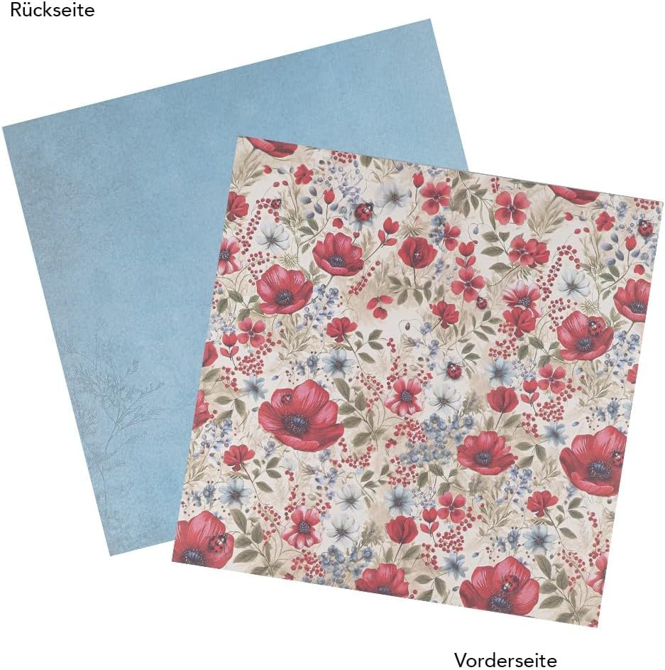 Ideen mit Herz Duo-Design-Papiere | Motiv beidseitig bedruckt | hochwertiges Dekor-Papier | Bastel-K