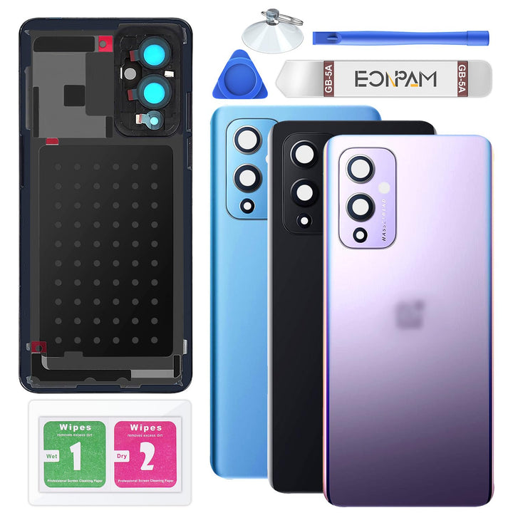 Eonpam Akkudeckel für Oneplus 9 Rückseite Glas Original Backcover Back Glas Ersatz Reparatur Set mit