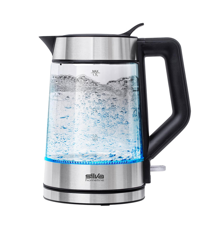 SILVA SCHNEIDER Glas Wasserkocher KL-G 2007, 1,7 Liter, 2200 Watt, mit Easy-Fill Deckel