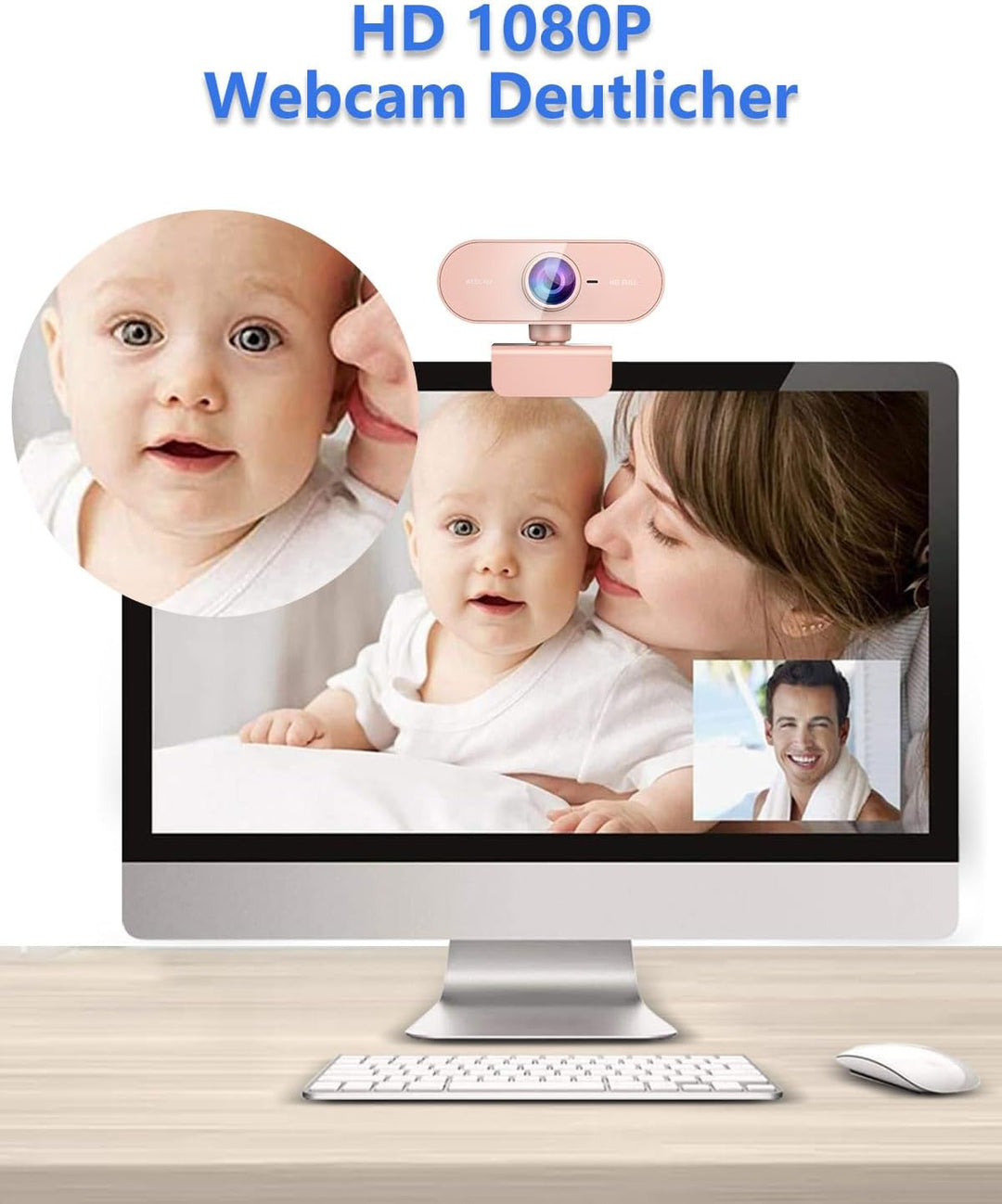 Webcam mit Mikrofon,1080P Full HD Kamera PC Laptop,USB Web Cam Plug&Play,Externe Streaming Camera,Mi