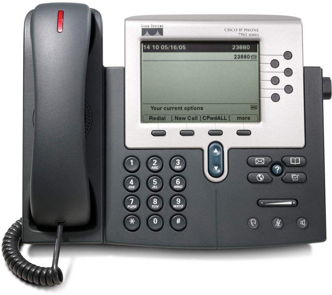Cisco IP Phone 7961G-GE - VoIP-Telefon - SCCP - Silber, Dunkelgrau - mit 1 x Benutzerlizenz