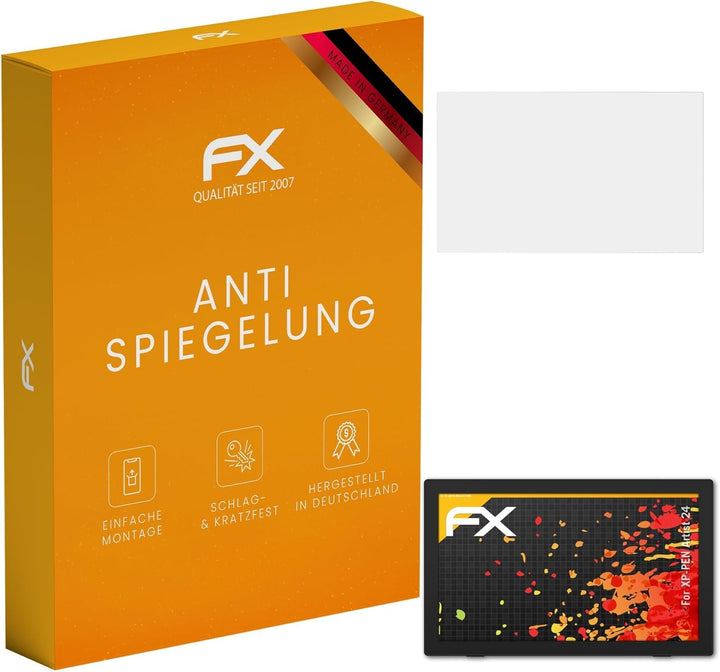 atFoliX Panzerfolie kompatibel mit XP-PEN Artist 24 Schutzfolie, entspiegelnde und stossdämpfende FX