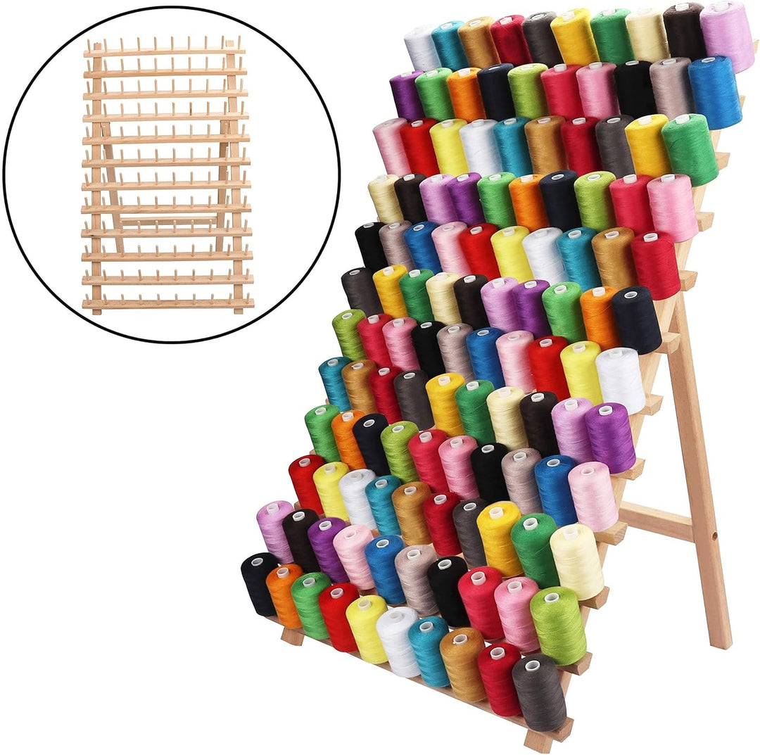 Curtzy Garnrollenhalter zur Aufbewahrung für 120 Spulen - Fadenhalter Spulenhalter Garnrollen Organi