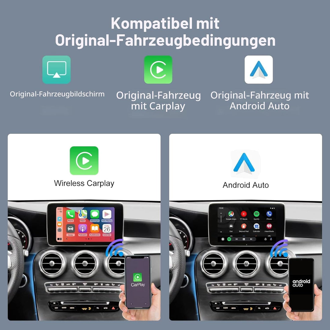 Road Top Wireless Carplay Android Auto für Mercedes Benz NTG5.0 C Klasse W205 GLC Klasse C350E, GLC2