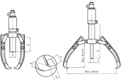 HYDRAFORE Hydraulischer Radnabenabzieher 20 T (L-20)