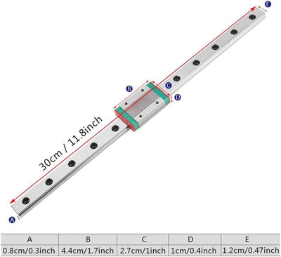 MGN12H Mini-Schienenführung Lineares Schiebewerkzeug mit MGN12H Schlossblock für 3D-Drucker und CNC-