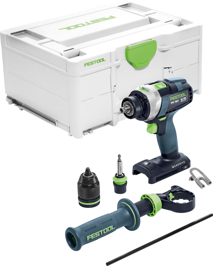 Festool Akku-Schlagbohrschrauber TPC 18/4 I-Basic QUADRIVE (mit Werkzeugfutter, Magnet-Bithalter, Fa